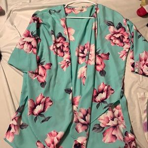 Pink lily boutique kimono